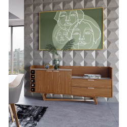 Modrest James - Contemporary Walnut & White Buffet