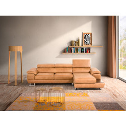Estro Salotti Invictus - Italian Modern Cognac Leather Right Facing Sofa