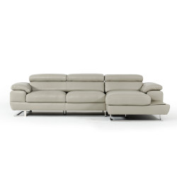 Estro Salotti Invictus - Modern Grey Leather Right Facing Sectional Sofa