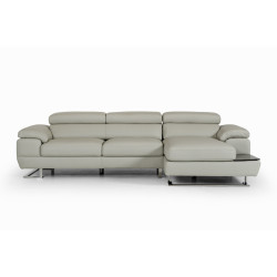 Estro Salotti Invictus - Modern Grey Leather Right Facing Sectional Sofa