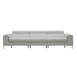 Estro Milano Elite Italian Modern White Leather Sofa w/ Recliners