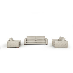 Estro Salotti Iseo Modern Grey Leather Sofa Set