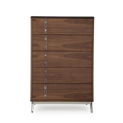 Nova Domus Ria Contemporary Brown Eco-Leather & Walnut Chest