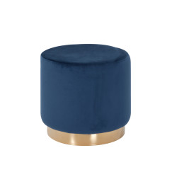 Modrest Santee Modern Blue Velvet & Gold Stool