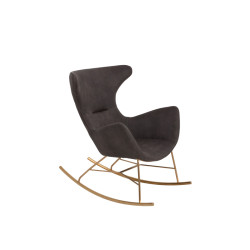 Modrest Cassidy Modern Dark Grey & Gold Rocking Chair