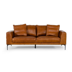 Divani Casa Jacoba - Modern Camel Leather Sofa