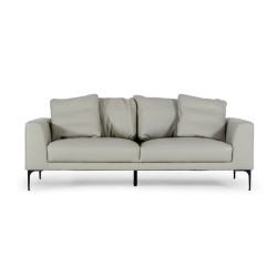 Divani Casa Jacoba - Modern Light Grey Leather Sofa