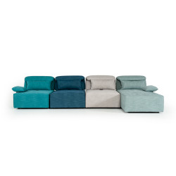 Divani Casa Jamie Modern Multi-Colored Blue Fabric Sectional