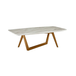 Modrest James - Mid Century Walnut + Ceramic Coffee Table