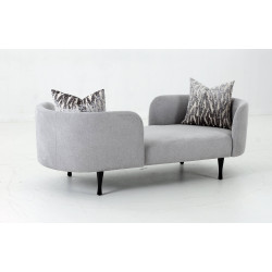 Divani Casa Jamie - Glam Light Blue Fabric Two Seater Chaise