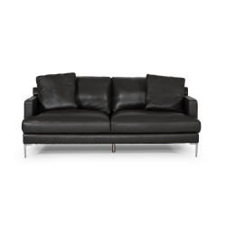 Divani Casa Janina - Modern Dark Grey Leather Sofa