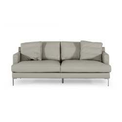 Divani Casa Janina - Modern Light Grey Leather Sofa