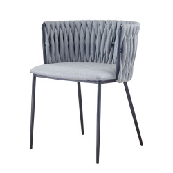 Modrest Janis - Contemporary Light Grey & Black Dining Chair