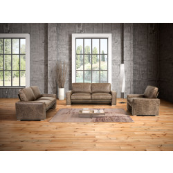 Estro Salotti Java Modern Taupe Italian Leather Sofa Set