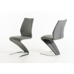 Penn Modern Grey Leatherette Dining Chair (Set of 2)