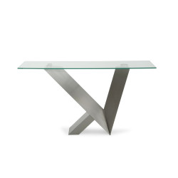 Modrest Harlow Modern Glass & Stainless Steel Console Table