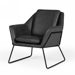 Modrest Jennifer - Industrial Dark Grey Eco-Leather Accent Chair