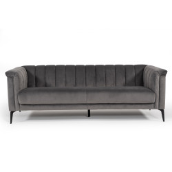 Divani Casa Jeremy Modern Grey Velvet Sofa