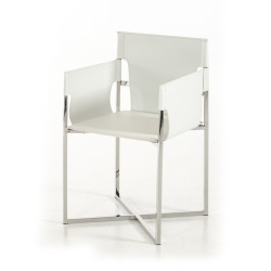 Modrest Jones Modern White Eco-Leather Dining Chair
