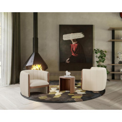 Modrest - Joselyn Modern Cream Fabric Accent Chair