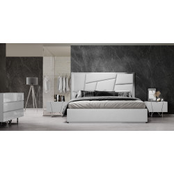 Modrest Chrysler Modern White Bonded Leather Bed