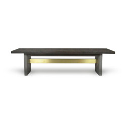 Modrest June - Modern Dark Grey Concrete & Walnut Dining Bench