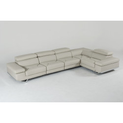 Divani Casa Kerria Modern Light Grey Eco-Leather Sectional Sofa