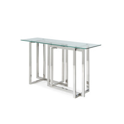 Modrest Valiant Modern Glass & Stainless Steel Console Table