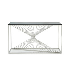 Modrest Trinity Modern Glass & Stainless Steel Console Table