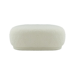 Divani Casa Kael - Contemporary White Sherpa Ottoman