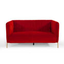 Divani Casa Karla - Modern Red & Orange Dual-tone Velvet Sofa