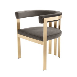 Modrest Kersey - Glam Grey Velvet Accent Chair