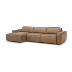 Modrest Cambria - Modern LAF Cognac Leather Sectional Sofa