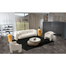 Modrest - Khan Modern 4-Seater Off White Fabric Sofa