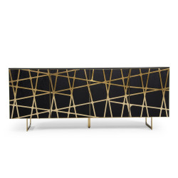 Modrest Kilson - Modern Black Oak & Champagne Gold Buffet