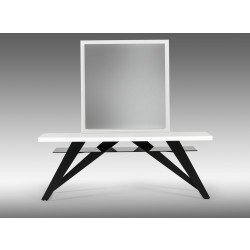 Nova Domus Kismet Modern White & Black Console & Mirror Set