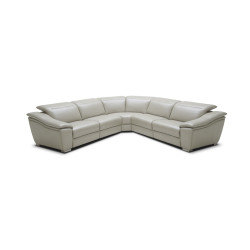 Divani Casa Jase Modern Light Grey Leather Sectional w/ Recliners