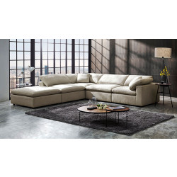 Divani Casa Kramer - Modern Modular Cream Fabric Sectional Sofa