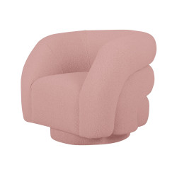 Modrest Lamar - Modern Pink Sherpa Accent Chair