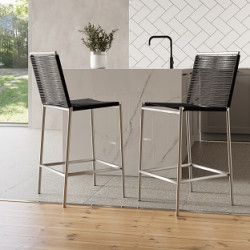 Modrest Lathrop - Modern Outdoor Black Bar Stool