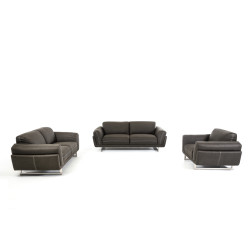Divani Casa Laurel Modern Dark Grey Fabric Sofa Set