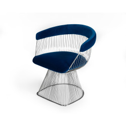 Modrest Lauren - Blue Velvet and Stainless Steel Dining Chair