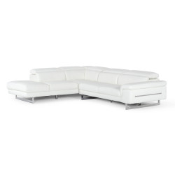 Accenti Italia Lazio - Italian White Leather Left Facing Sectional Sofa