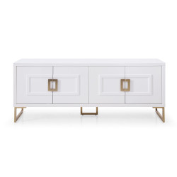 Modrest Leah - Contemporary White High Gloss & Champagne Gold Buffet