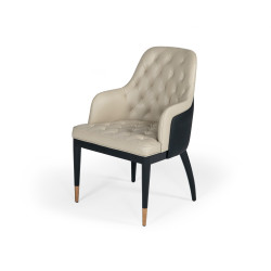 Modrest Leeds - Glam Beige and Black Dining Chair