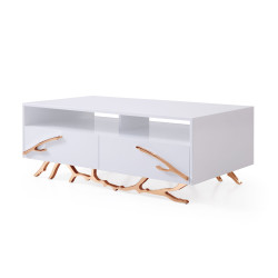Modrest Legend - Modern White & Rosegold Coffee Table