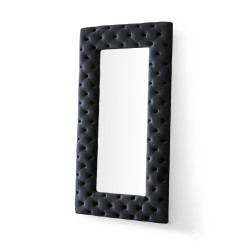Modrest Legend - Transitional Black Velvet Floor Mirror