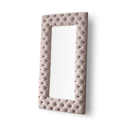 Modrest Legend - Transitional Grey Velvet Floor Mirror