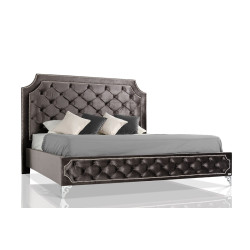 Modrest Leilah - Transitional Tufted Fabric Bed without Crystals