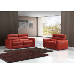 Estro Salotti Levante Modern Red Leather Sofa Set